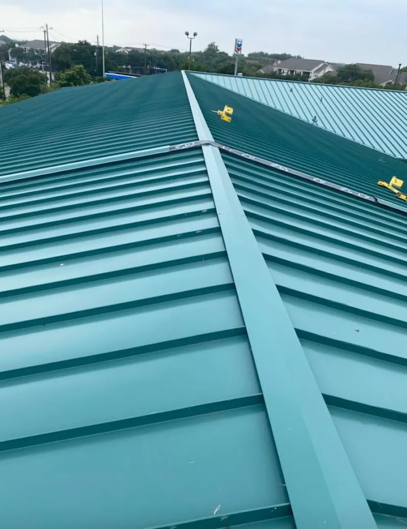 Green commercial metal roof ridge and valley for Metal Roof Repair in Rainbow City
